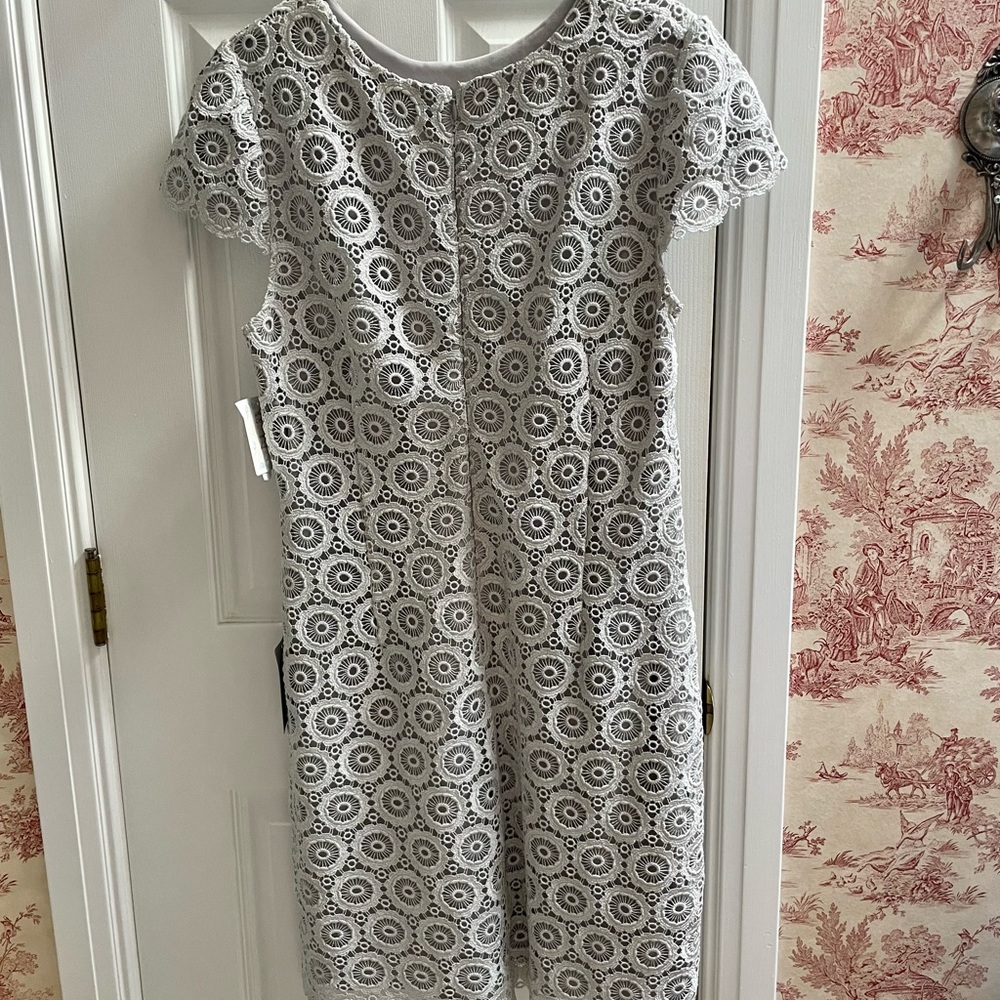 Silver lace, above the knee, NWT, dress, Size 14. - Picture 2 of 3